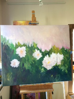 Peonies, nearly finished