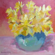 Blue Bowl with daffodils
