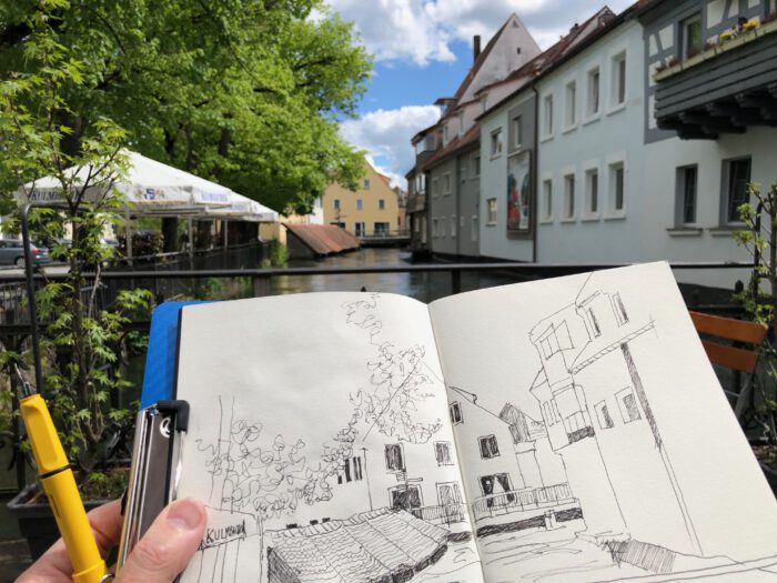 Fischkasten Forchheim, Skizze, Urban Sketch