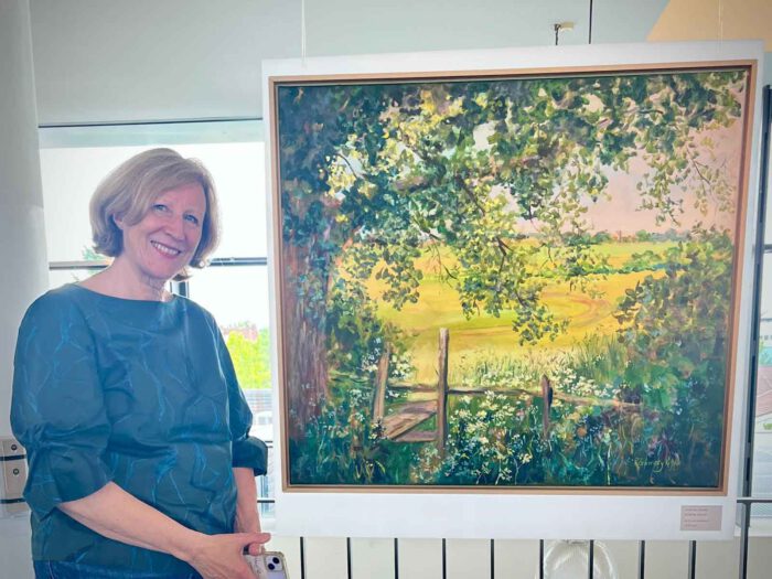 Rosemary at the Treppenhaus Galerie Erlangen with "Greasley Church"
