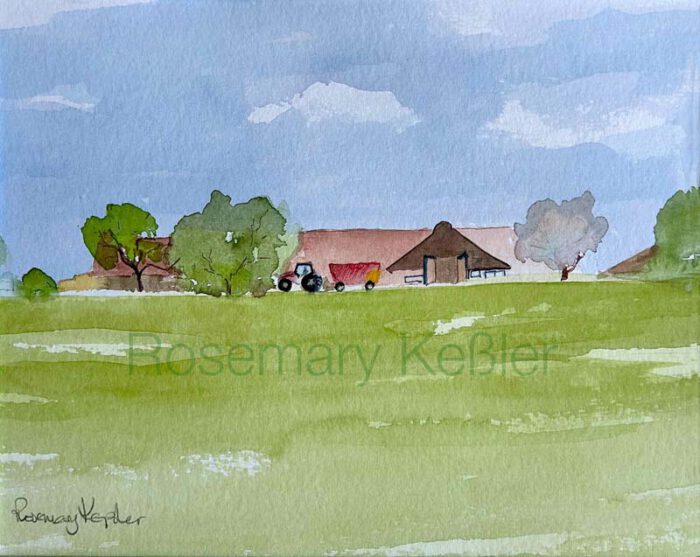 Blick zur Bauernhof Eichenbirkig von Rosemary Kessler
