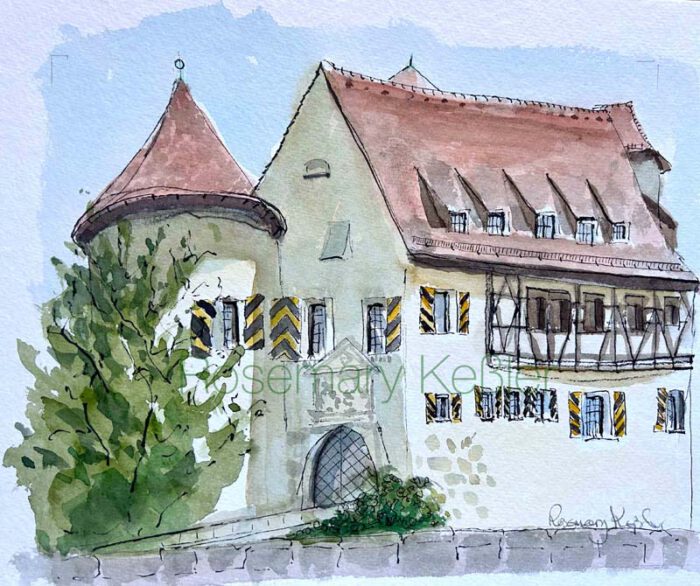 Aquarell am Burg Rabenstein
