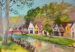 Gemälde der Fischergasse in Waischendorf von Rosemary Kessler